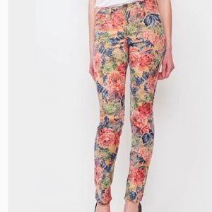 Neuw Mid Rise Slim floral Corduroy